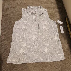 NEW Liz Claiborne White Paisley blouse. Sz XL.  Tags attached